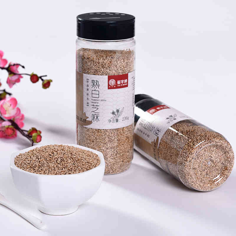 老字號(hào)崔字牌正宗熟芝麻開(kāi)口即食免洗五谷雜糧熟白芝麻干吃236g